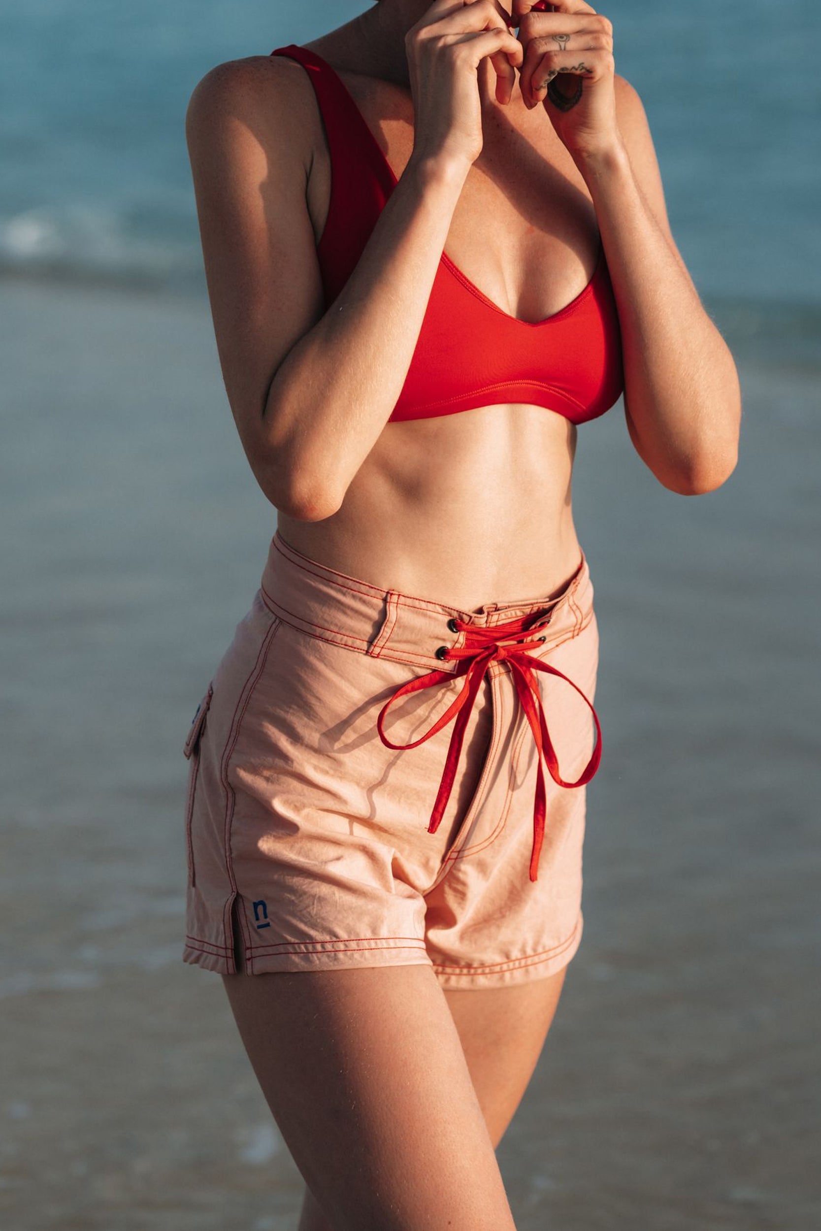 Jane Surf Boardshort in Peachy Pink
