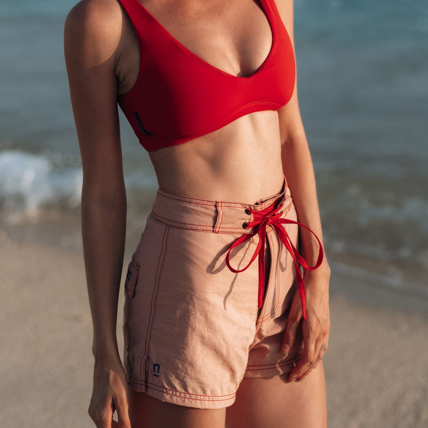 Jane Surf Boardshort in Peachy Pink