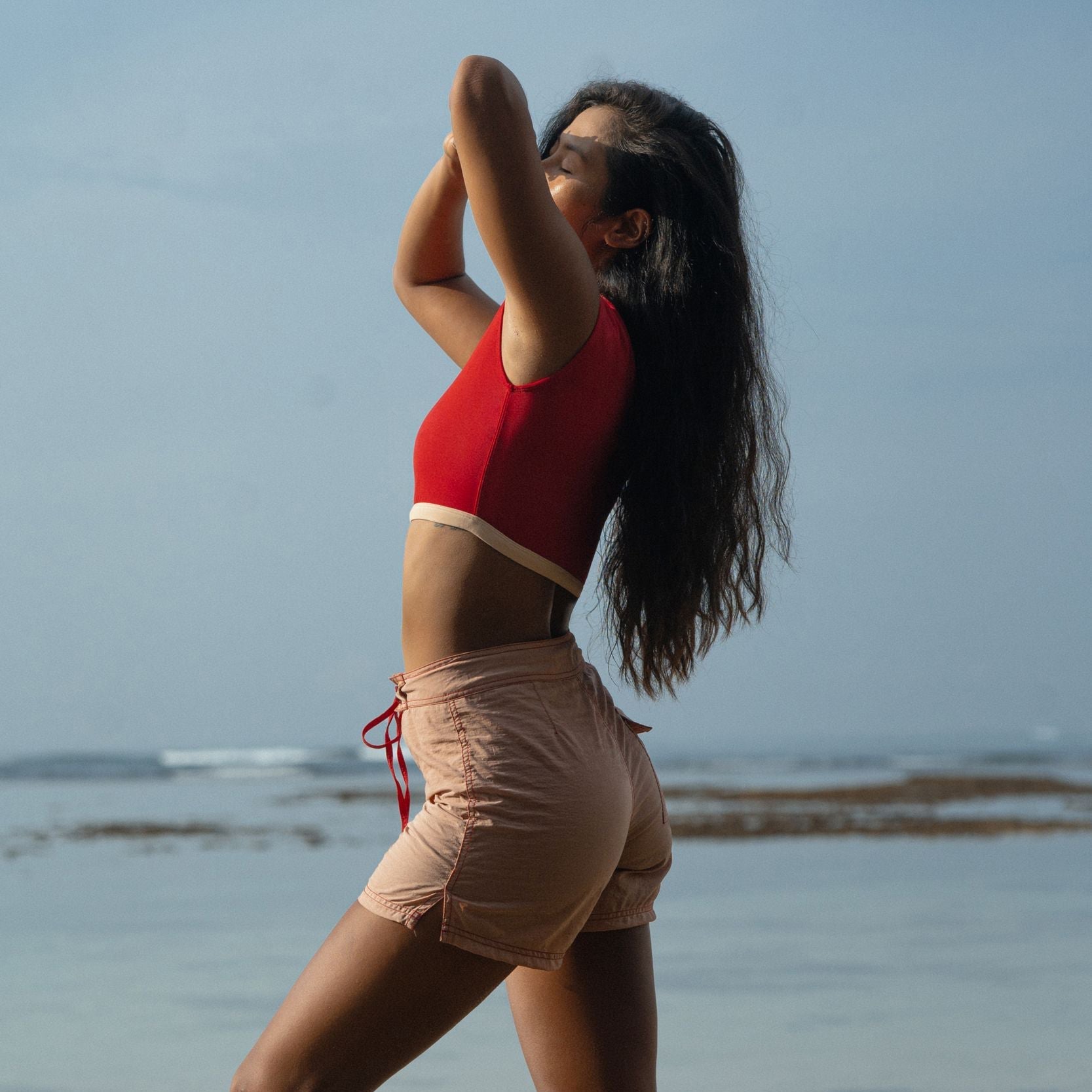 Jane Surf Boardshort in Peachy Pink