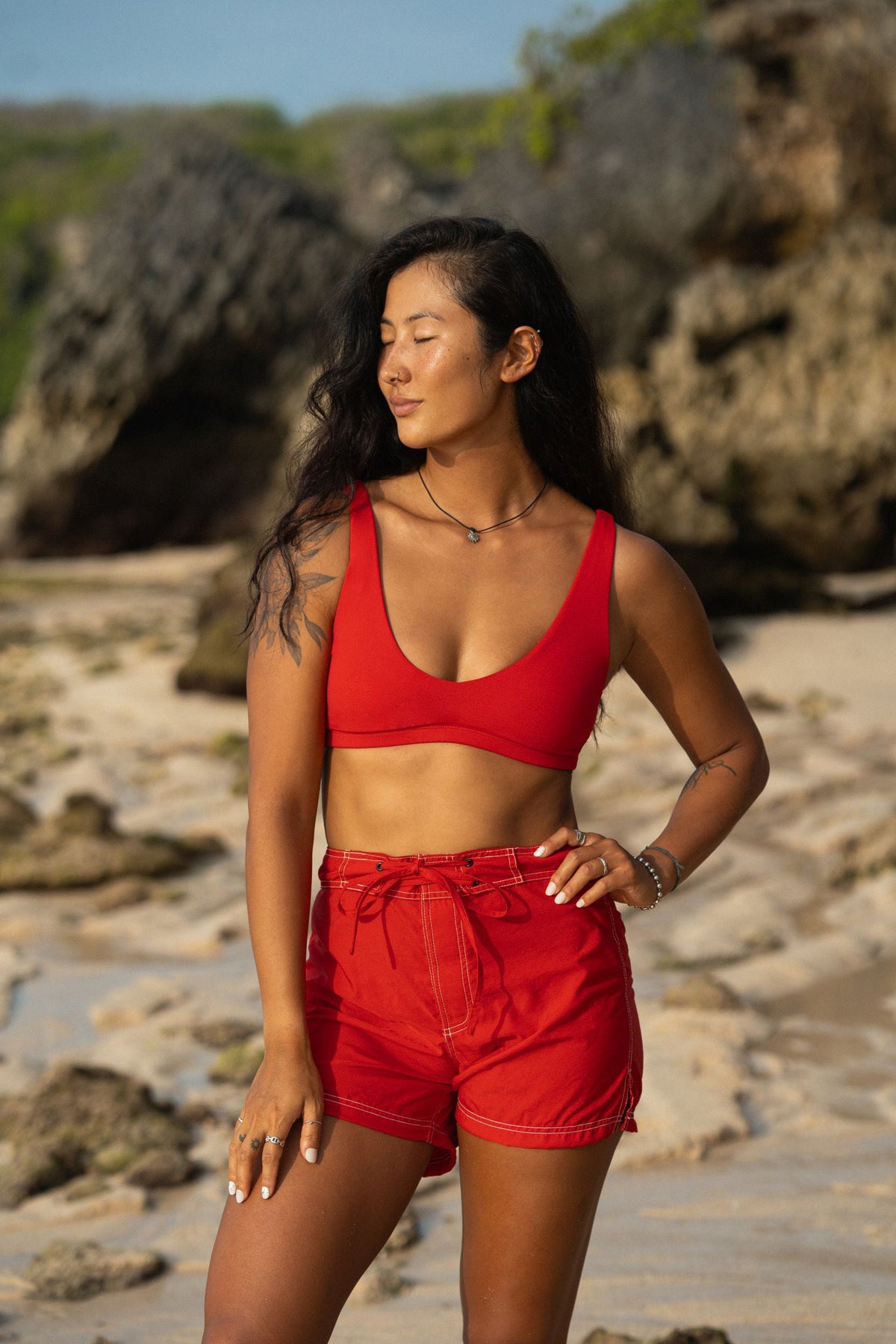 Jane Surf Boardshort in Sambal Red