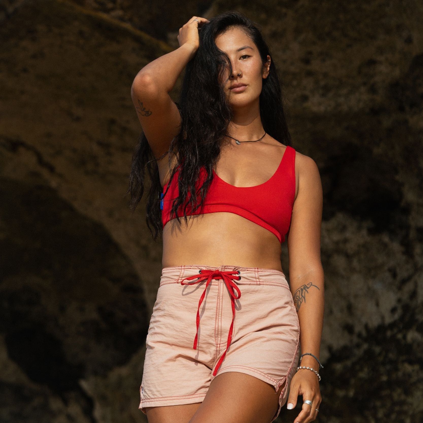 Jane Surf Boardshort in Peachy Pink