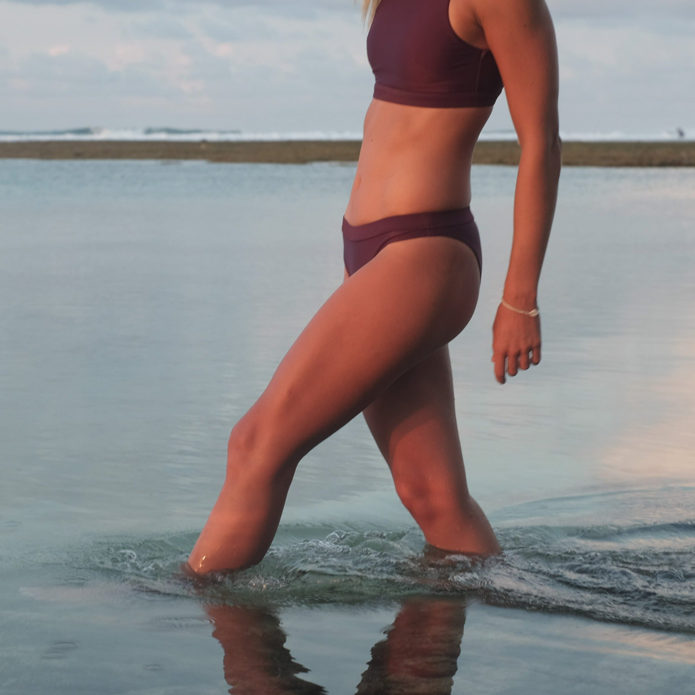 Nusa Surf Bikini Bottom in Burgundy