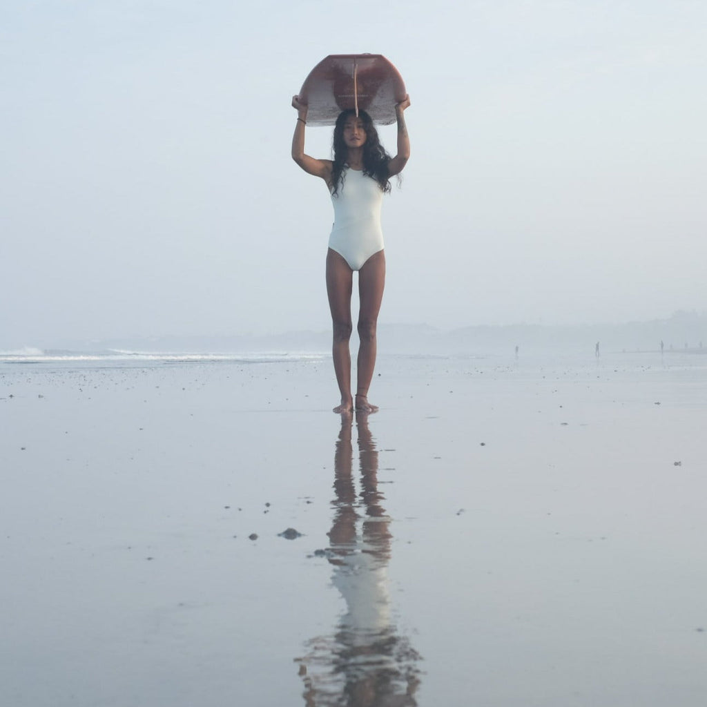 Canggu Surf One Piece Criss Cross in Off White
