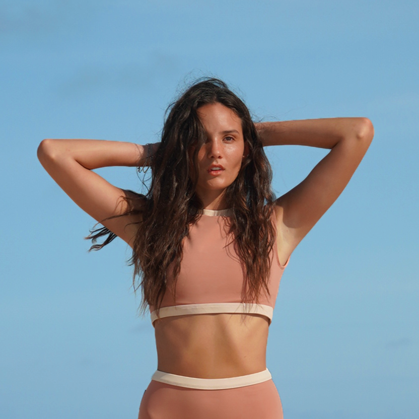 Savu Surf Croptop in Pastel Nude