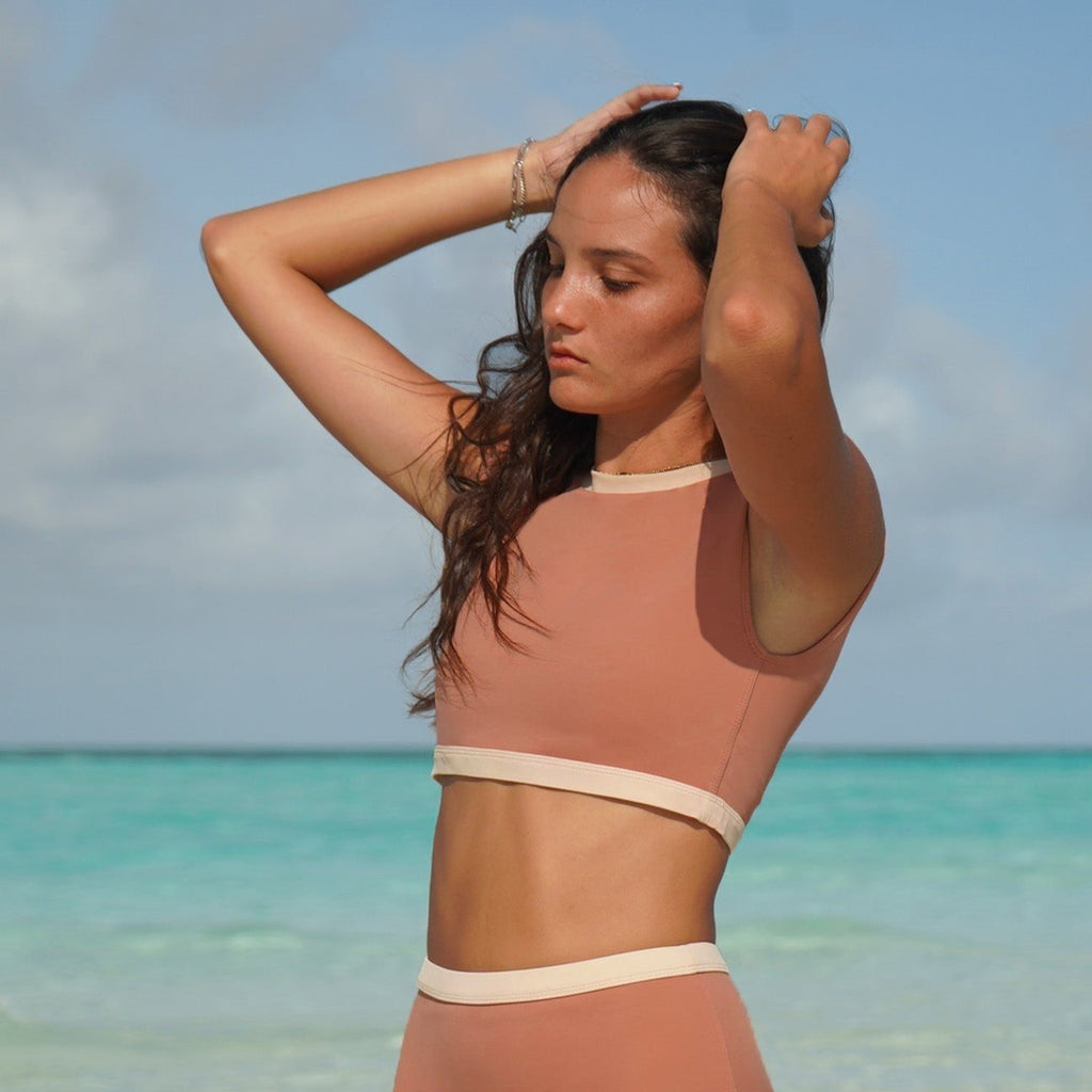 Savu Surf Croptop in Pastel Nude