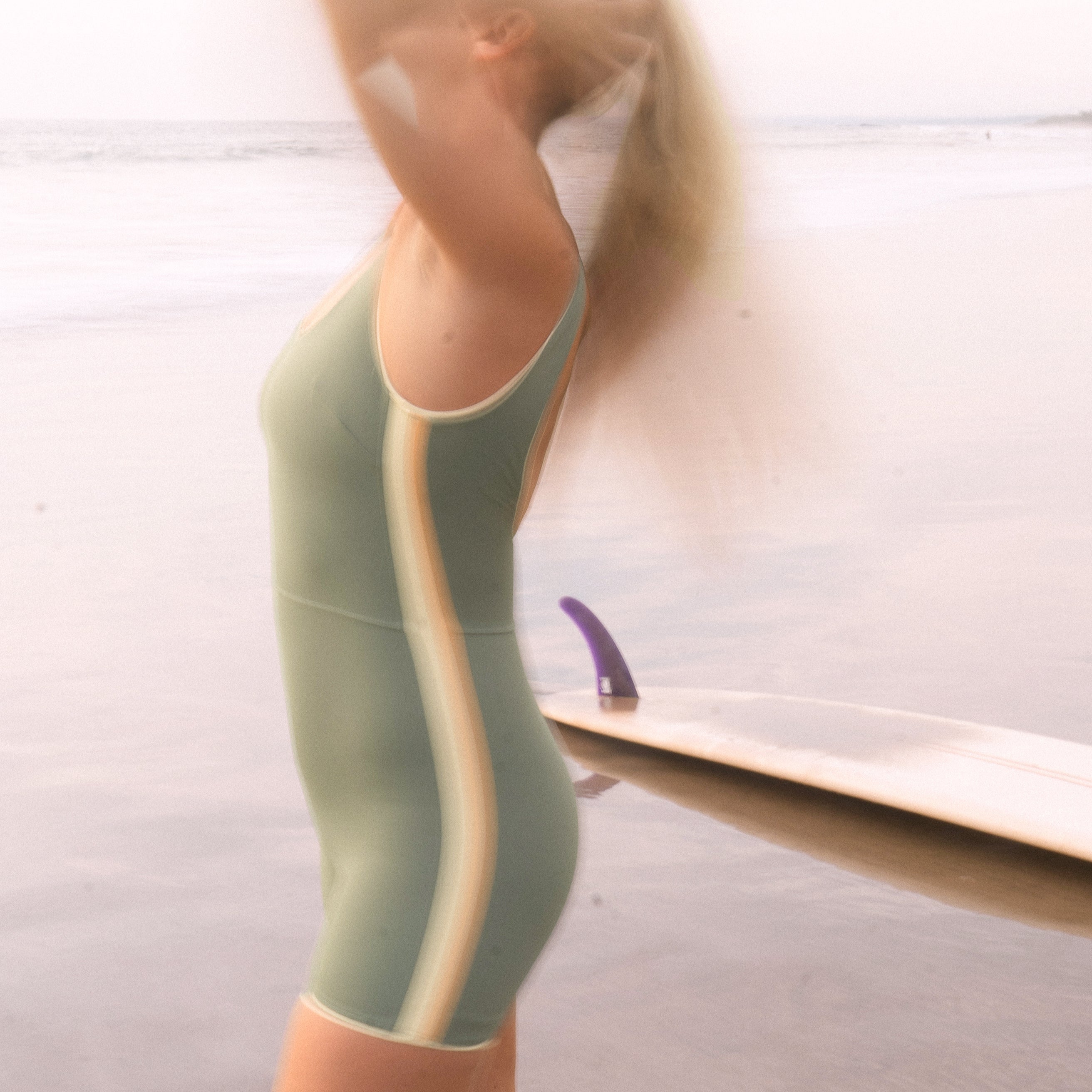 Jimmy Retro Surf Jumpsuit in Army Green