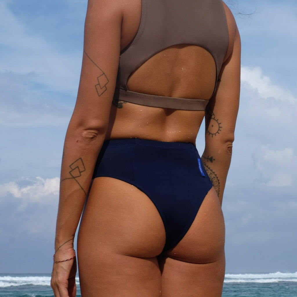 Nyang-nyang Surf Bikini Bottom in Navy Blue