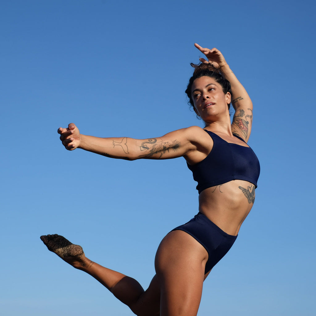 Lakey Surf Bikini Top in Navy Blue