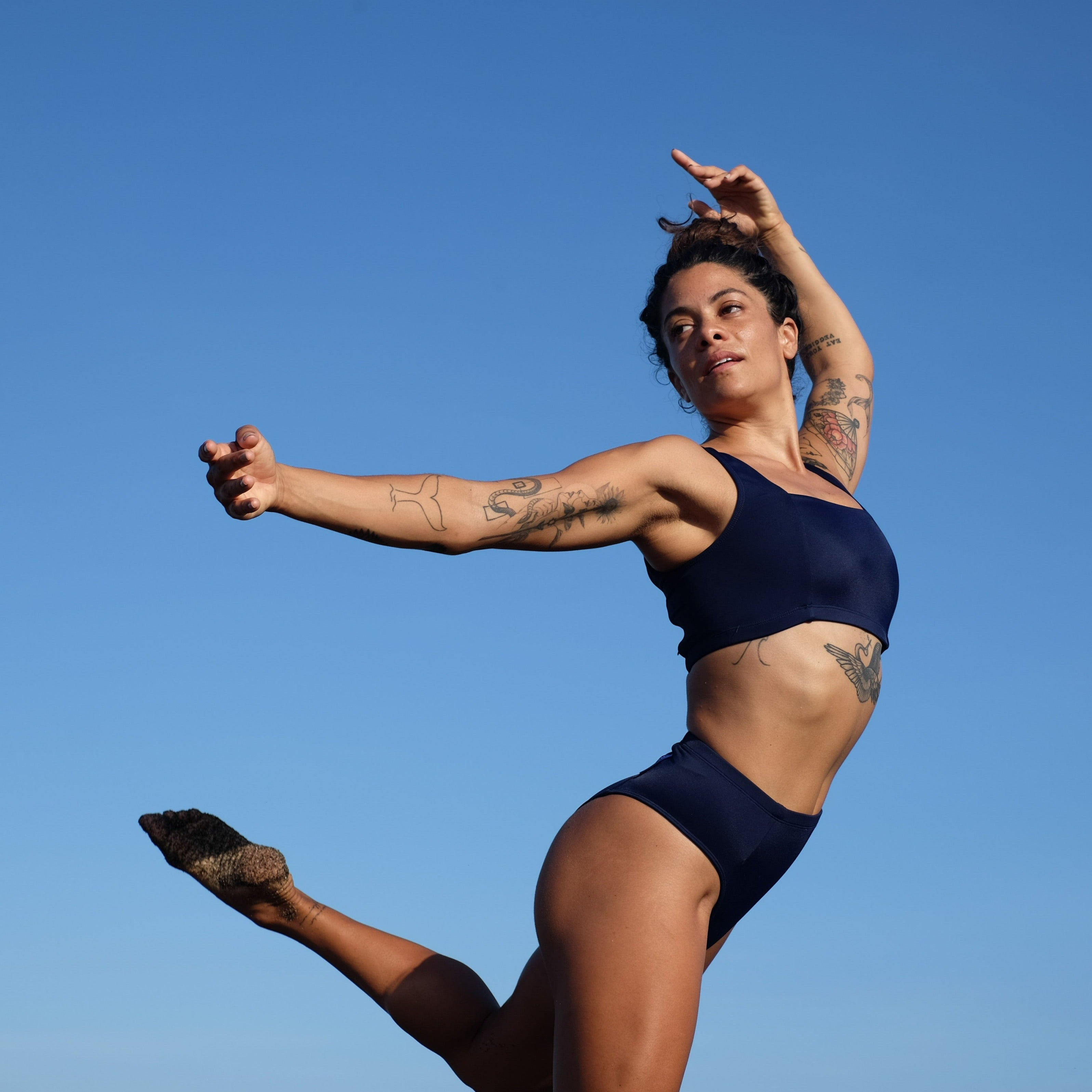 Lakey Surf Bikini Top in Navy Blue