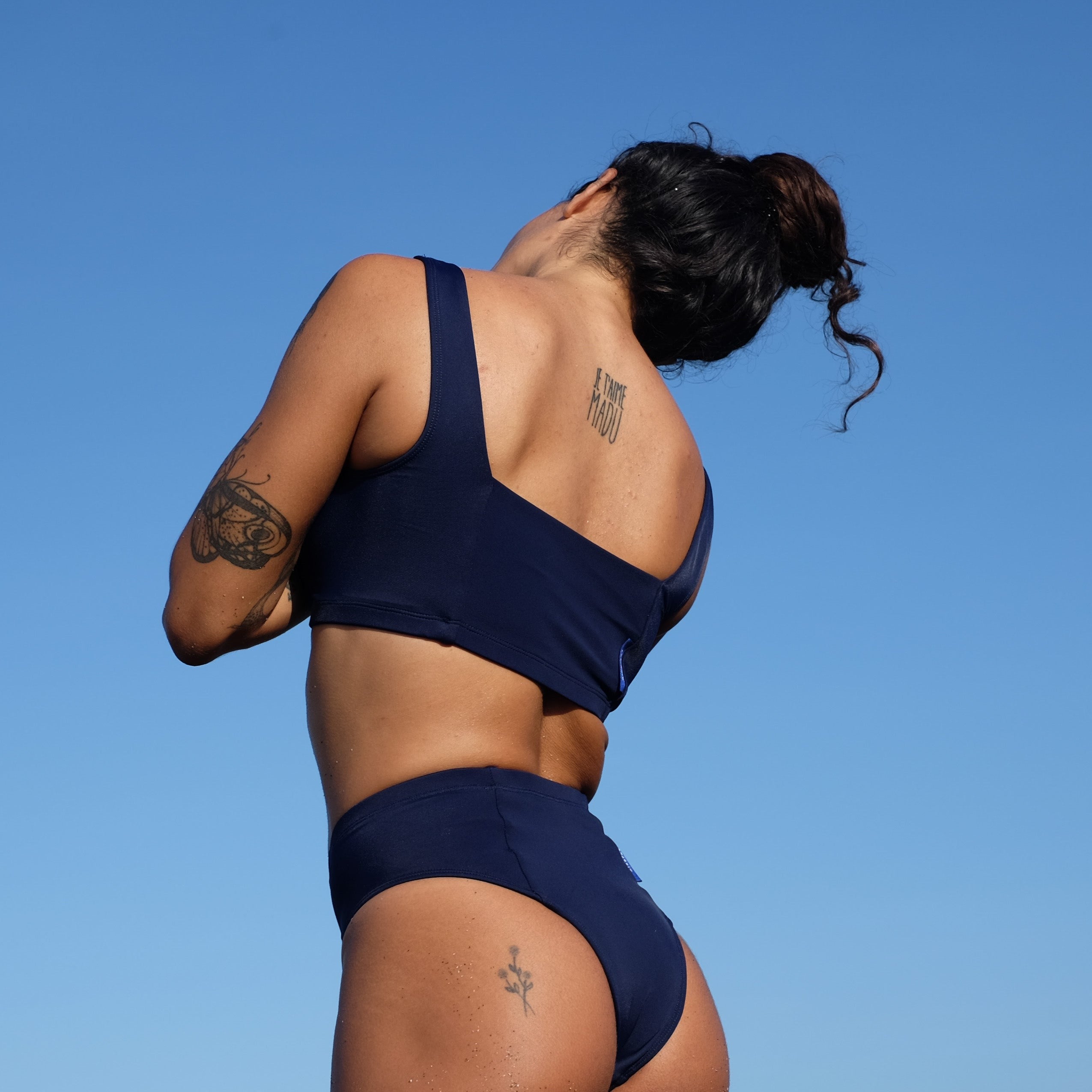 Lakey Surf Bikini Top in Navy Blue