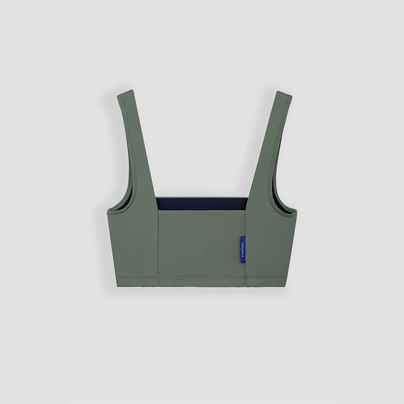 Lakey Surf Bikini Top in Army Green