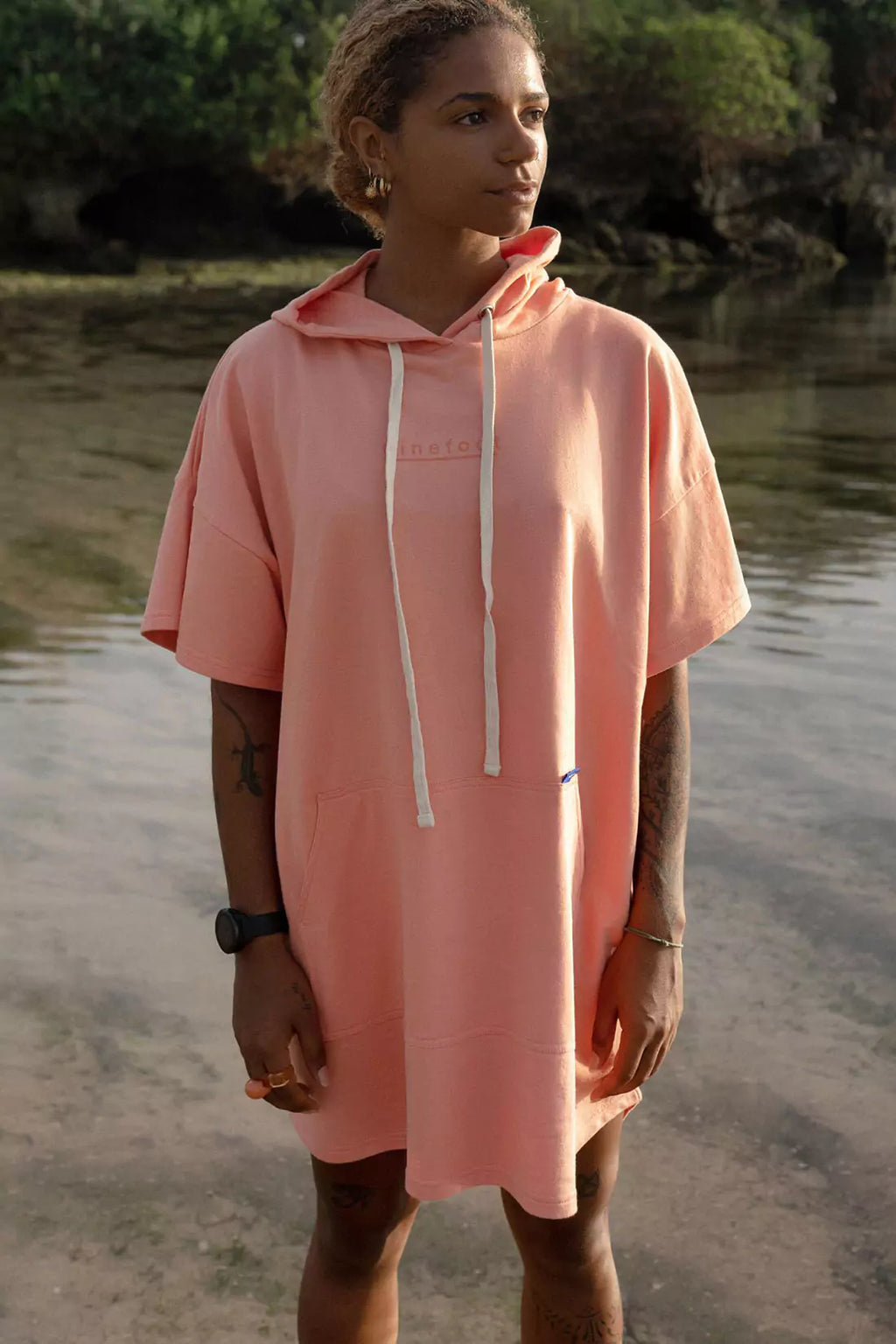 Nico Surf Poncho in Salmon