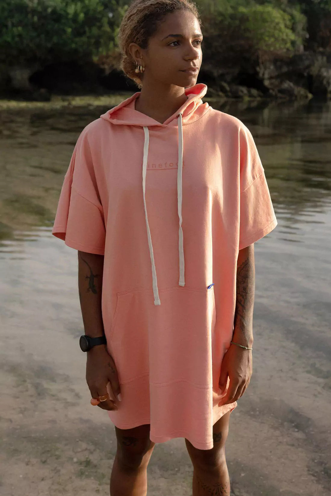 Nico Surf Poncho in Salmon