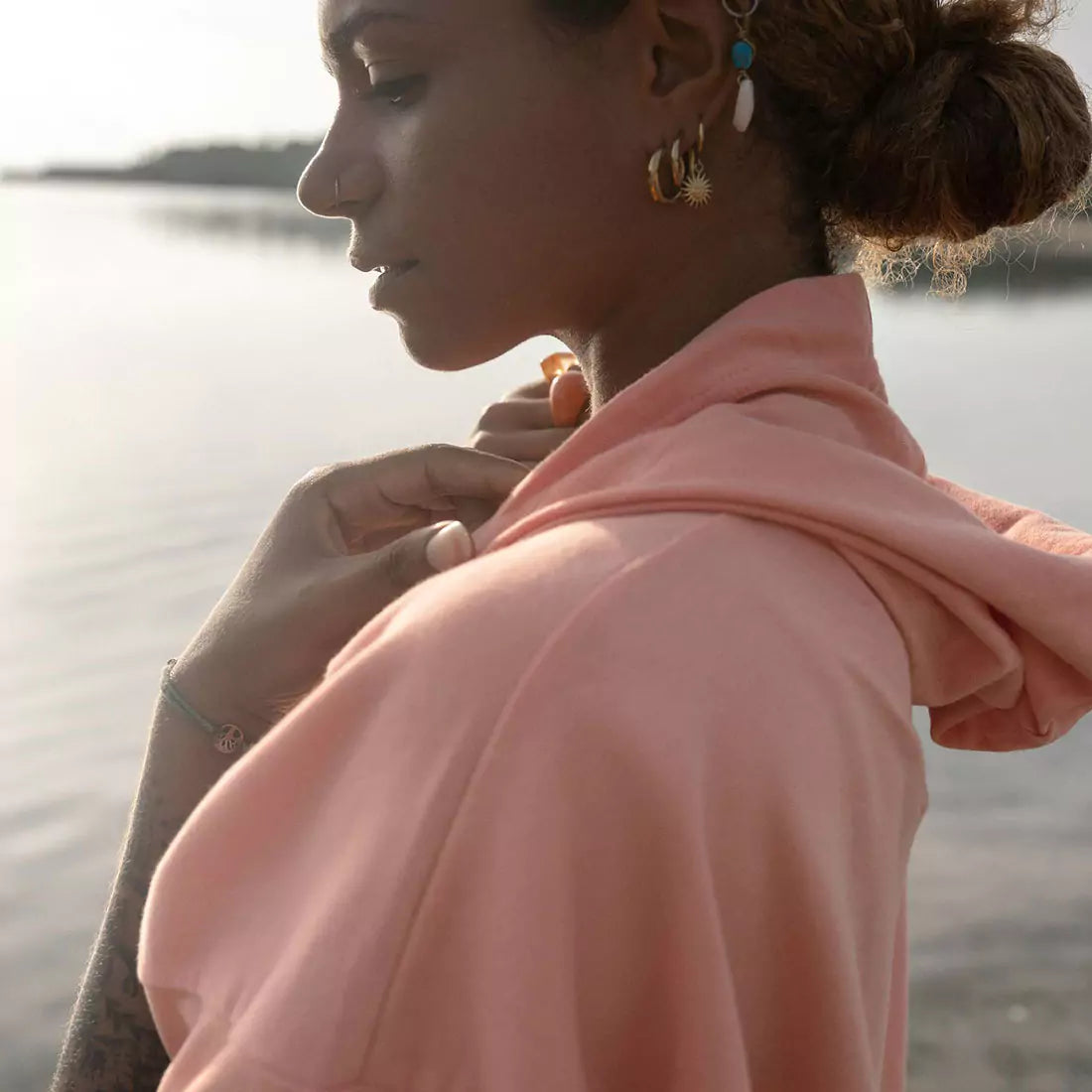 Nico Surf Poncho in Salmon